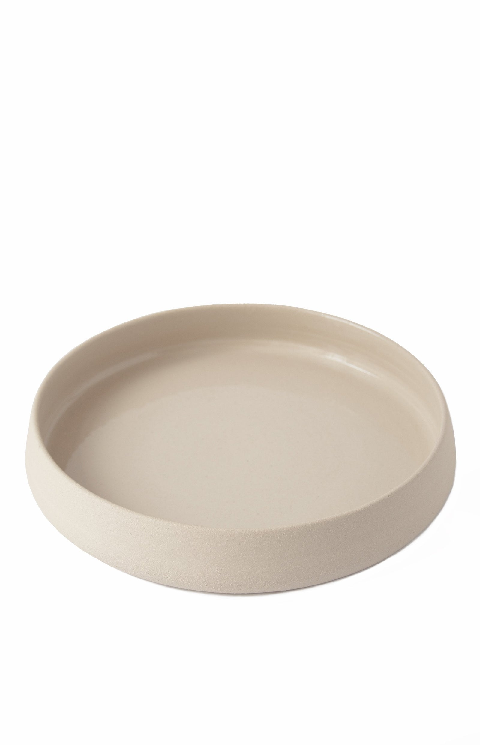 Handmade Stoneware Dinner Plates with High Sides and Transparent Glaze