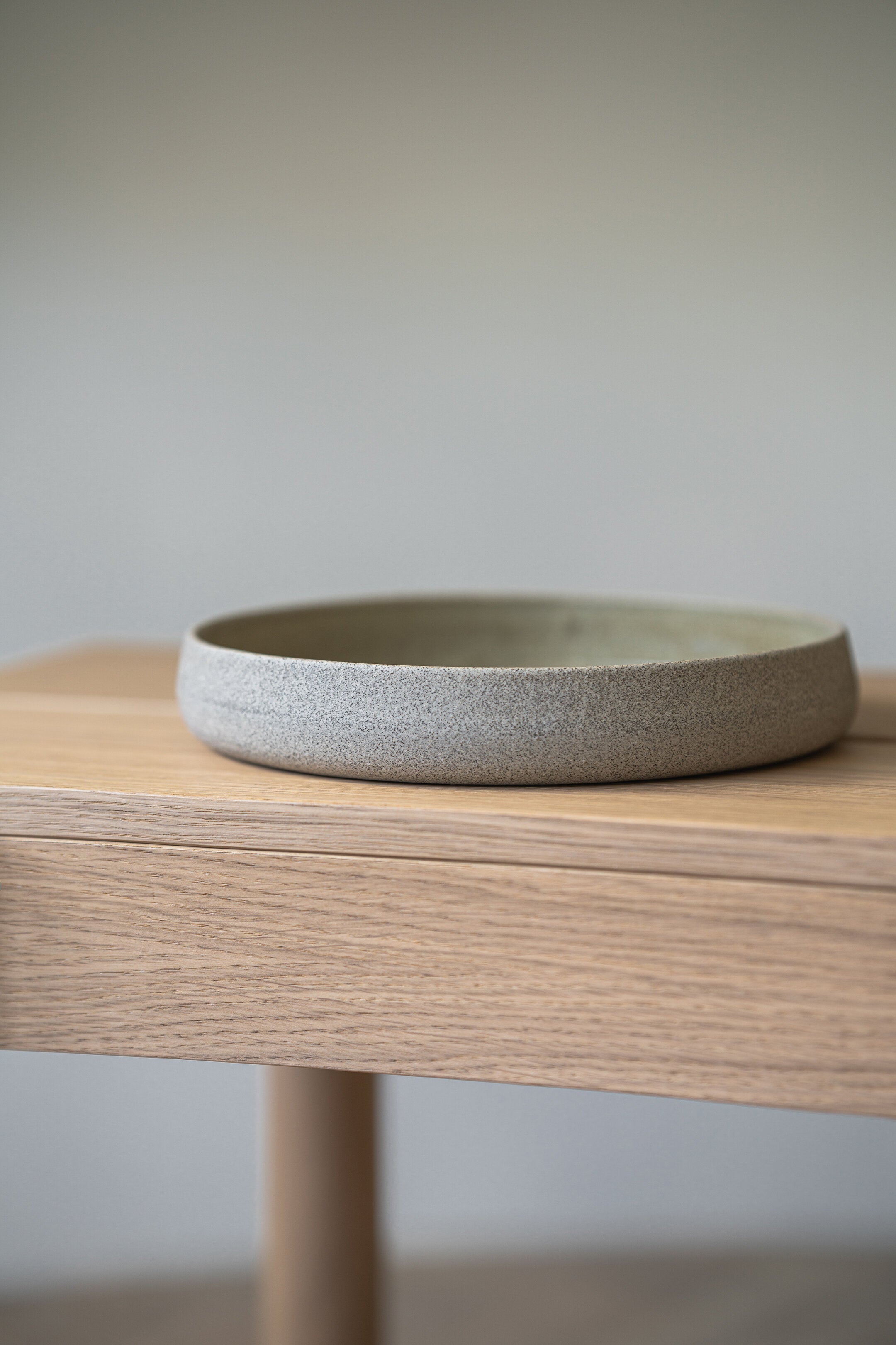 Handmade Stoneware Salad Plates with High Sides "Concrete"
