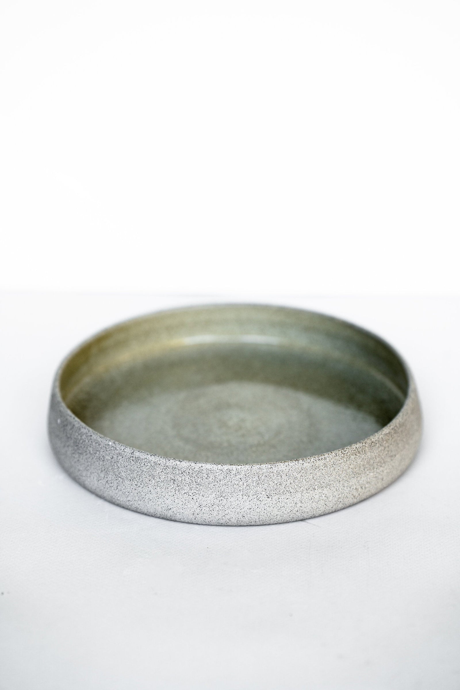 Handmade Stoneware Salad Plates with High Sides 
