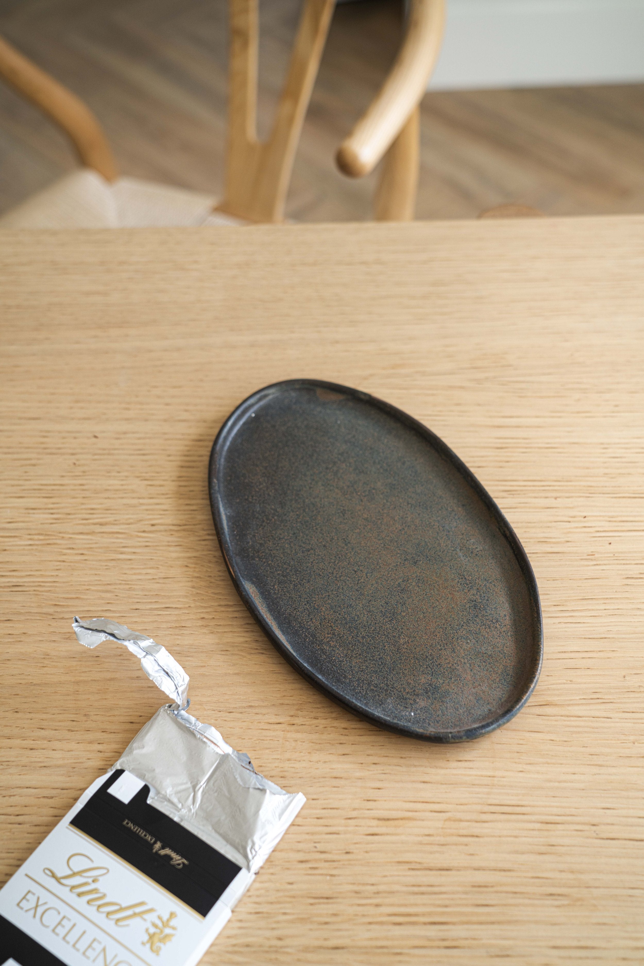 Rust Stoneware Oval Serving Platter