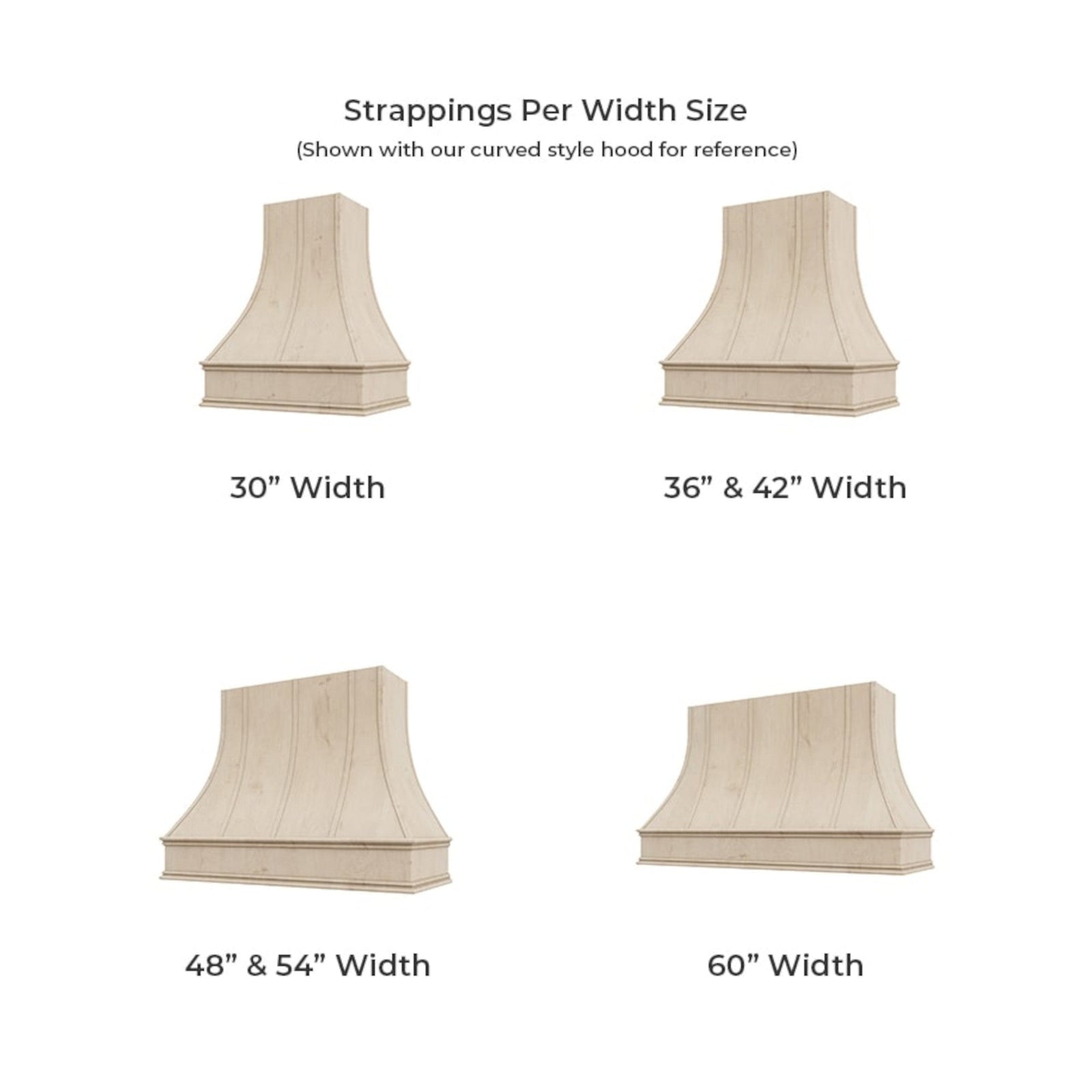 Espresso Wood Range Hood With Tapered Strapped Front and Block Trim - 30