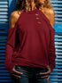 Open Shoulder Distressed Long Sleeve Top