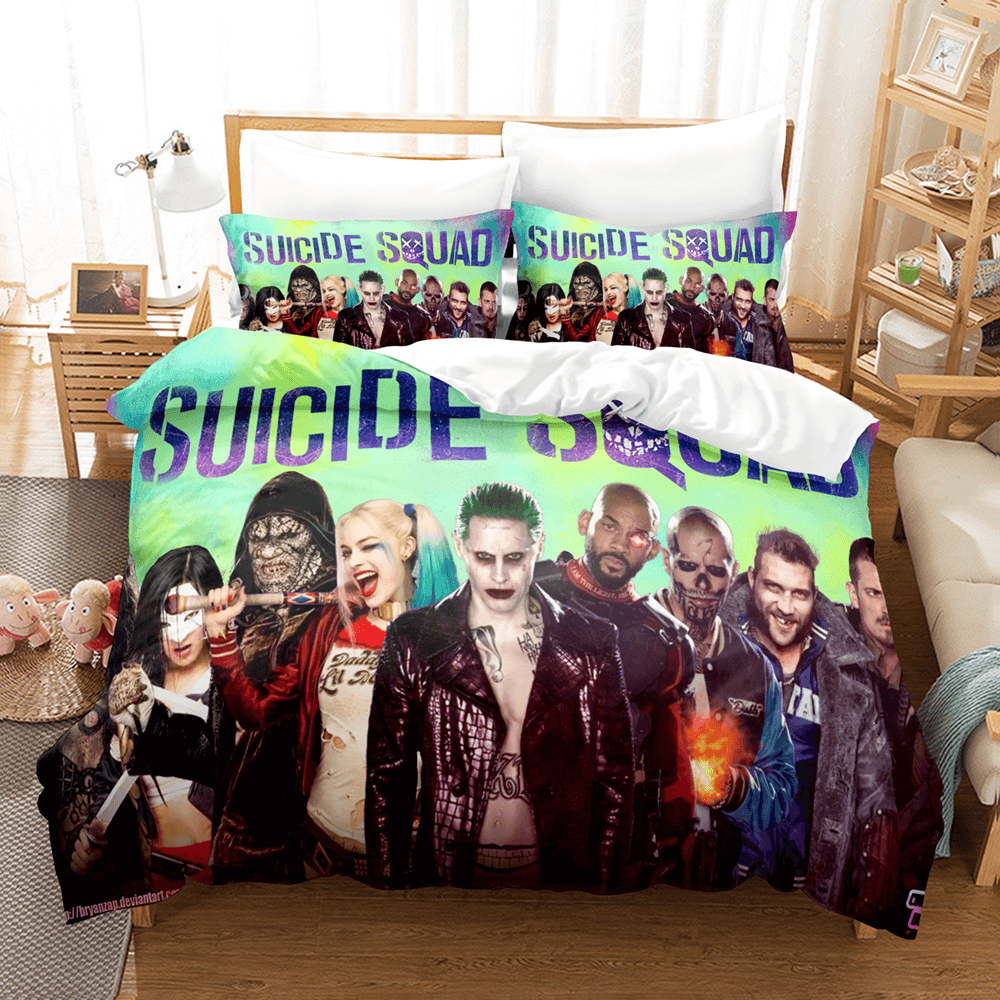 Juego de cama con funda de edredón y Harley Quinn del Escuadrón Suicida