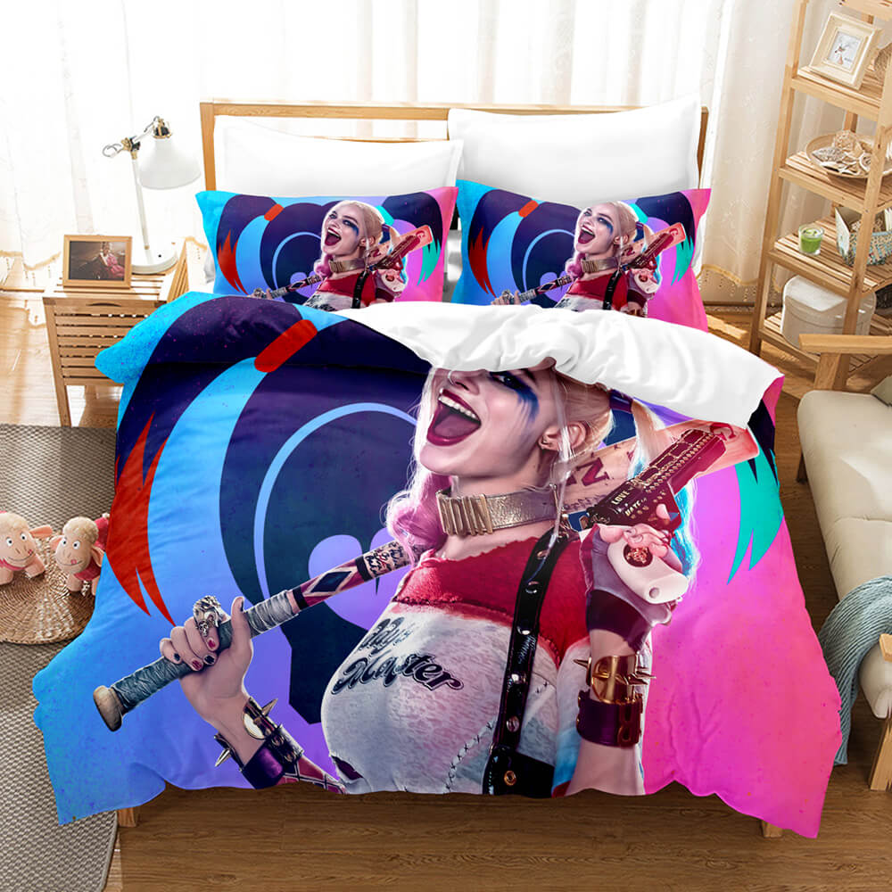 Juego de cama con funda de edredón y Harley Quinn del Escuadrón Suicida