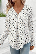 Black and Beige Spots Print Blouse
