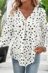 Black and Beige Spots Print Blouse