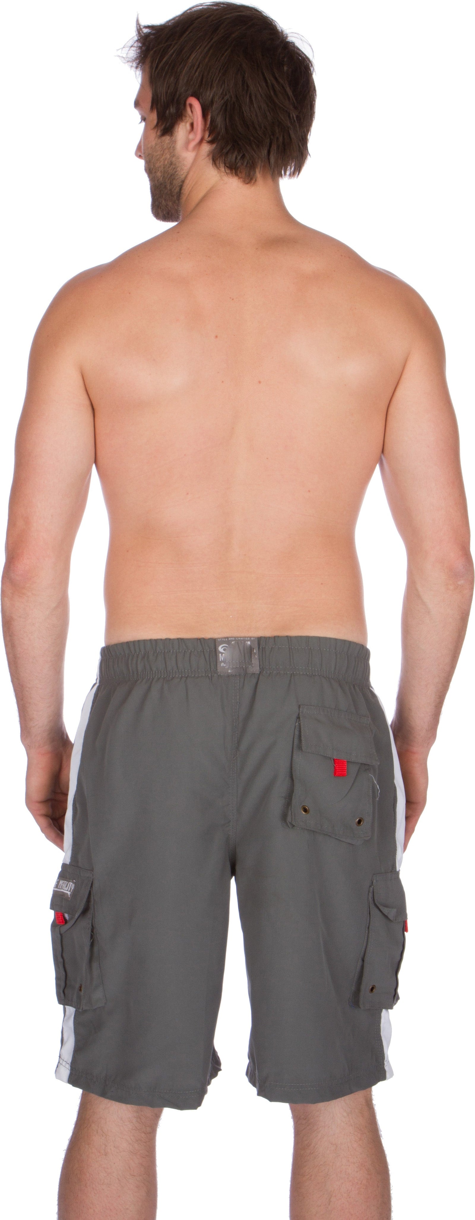 Bañador de hombre con rayas contrastantes en color liso para surfear y patinar de Sakkas