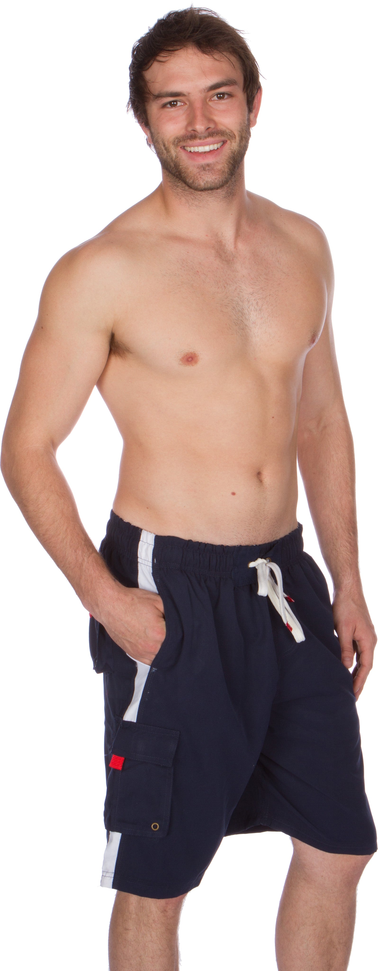 Bañador de hombre con rayas contrastantes en color liso para surfear y patinar de Sakkas