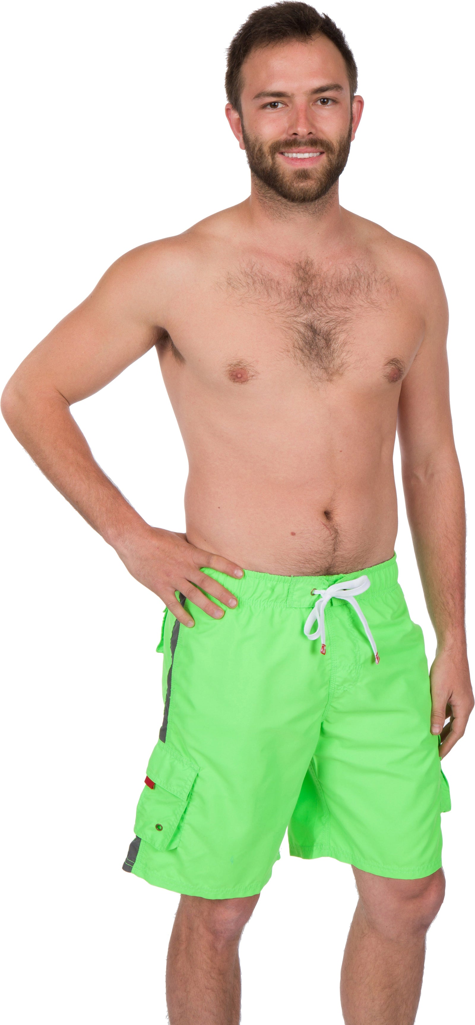 Bañador de hombre con rayas contrastantes en color liso para surfear y patinar de Sakkas