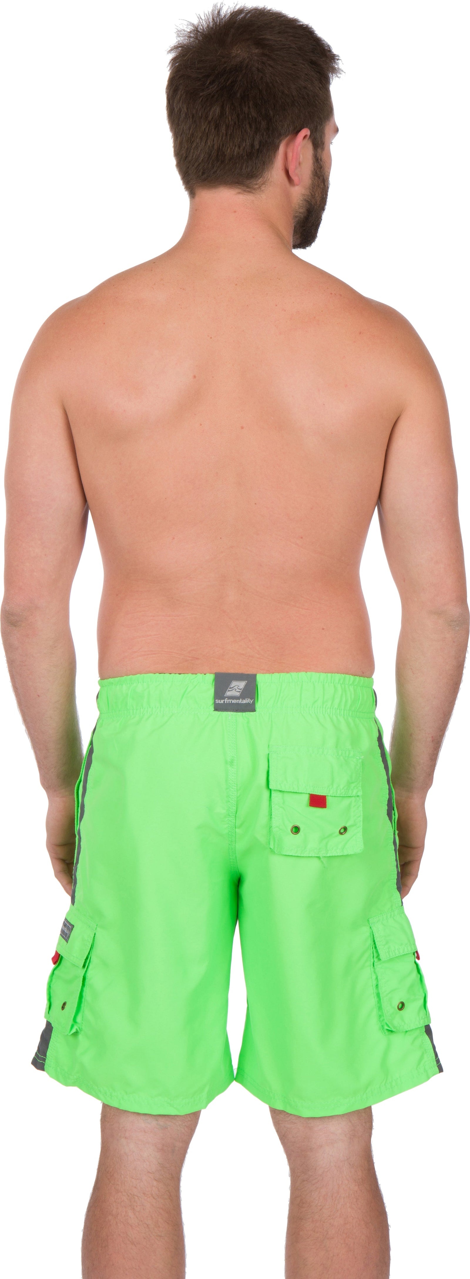 Bañador de hombre con rayas contrastantes en color liso para surfear y patinar de Sakkas