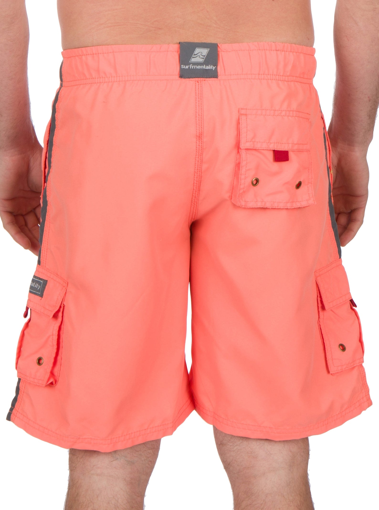 Bañador de hombre con rayas contrastantes en color liso para surfear y patinar de Sakkas