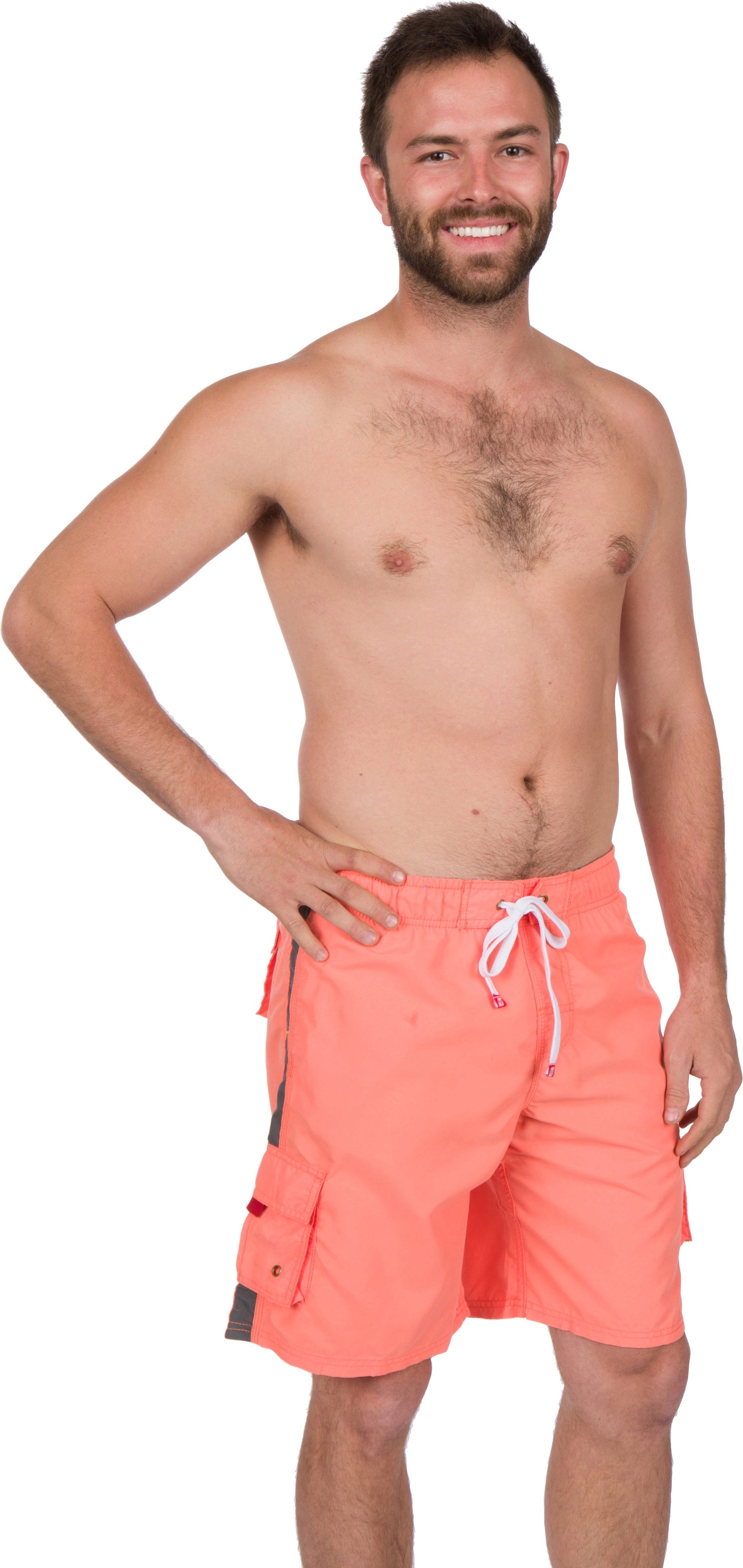 Bañador de hombre con rayas contrastantes en color liso para surfear y patinar de Sakkas