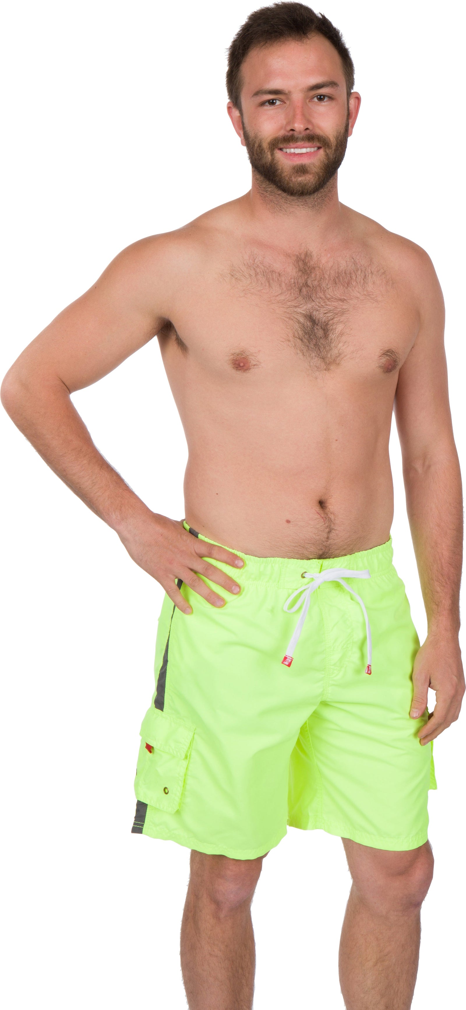 Bañador de hombre con rayas contrastantes en color liso para surfear y patinar de Sakkas