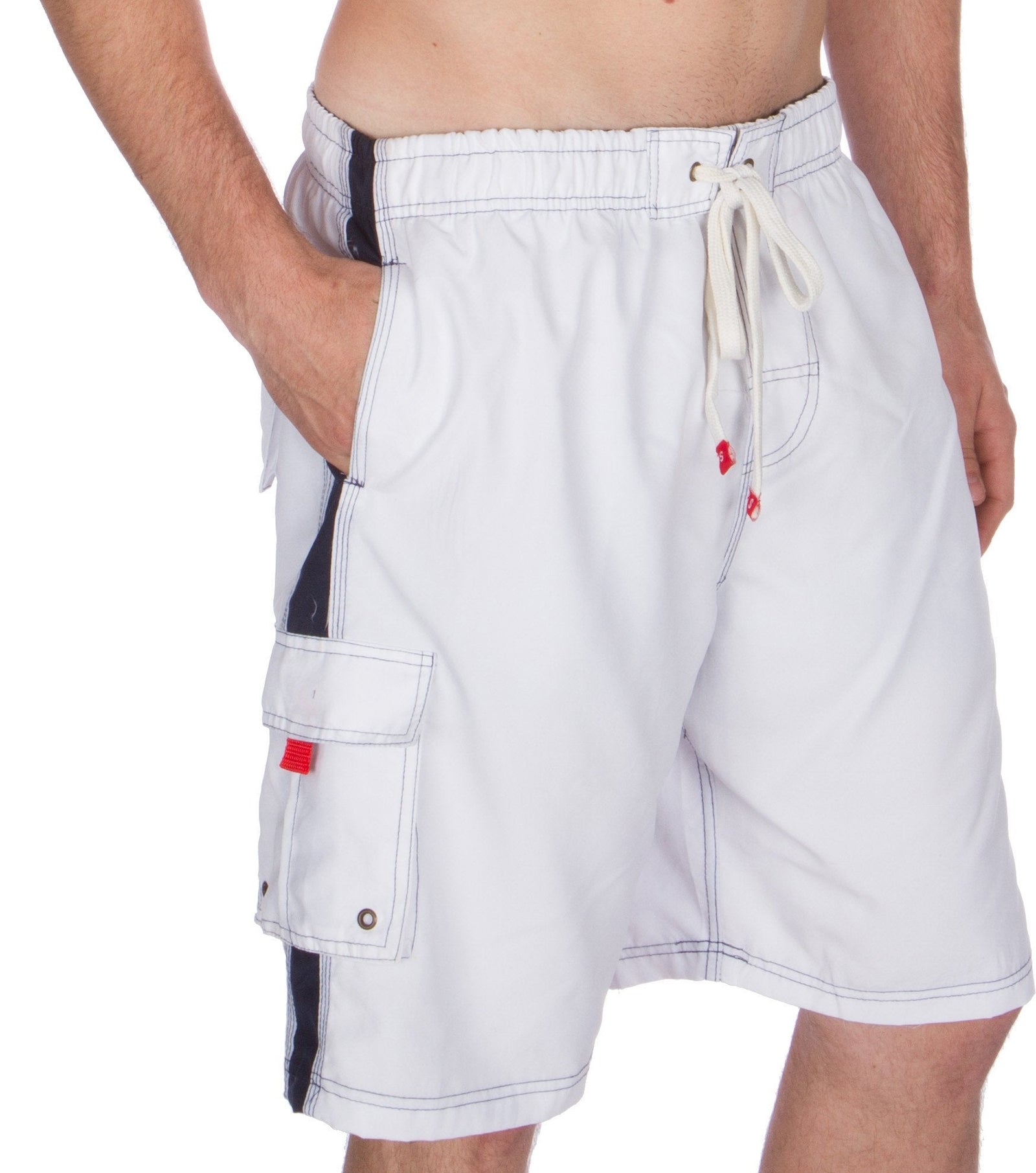 Bañador de hombre con rayas contrastantes en color liso para surfear y patinar de Sakkas