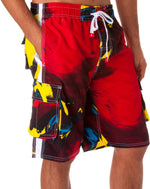 Bañador Sakkas para hombre con diseño de ondas multicolor y tabla de surf para skate