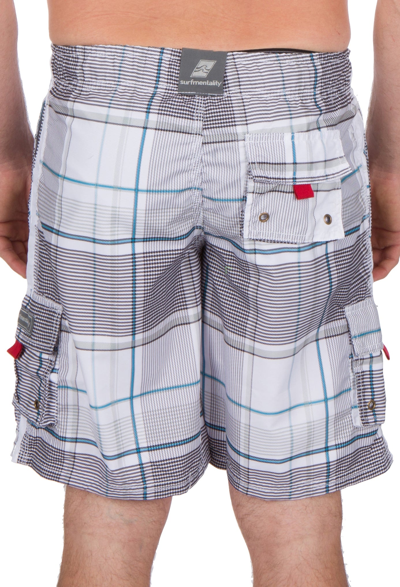 Bañador/pantalones cortos Sakkas Axel Plaid con cintura elástica que no se mojan