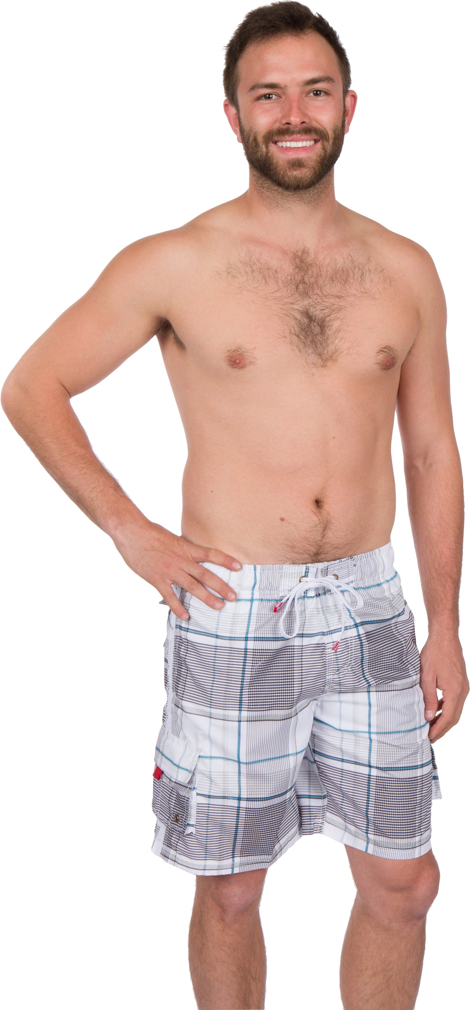Bañador/pantalones cortos Sakkas Axel Plaid con cintura elástica que no se mojan