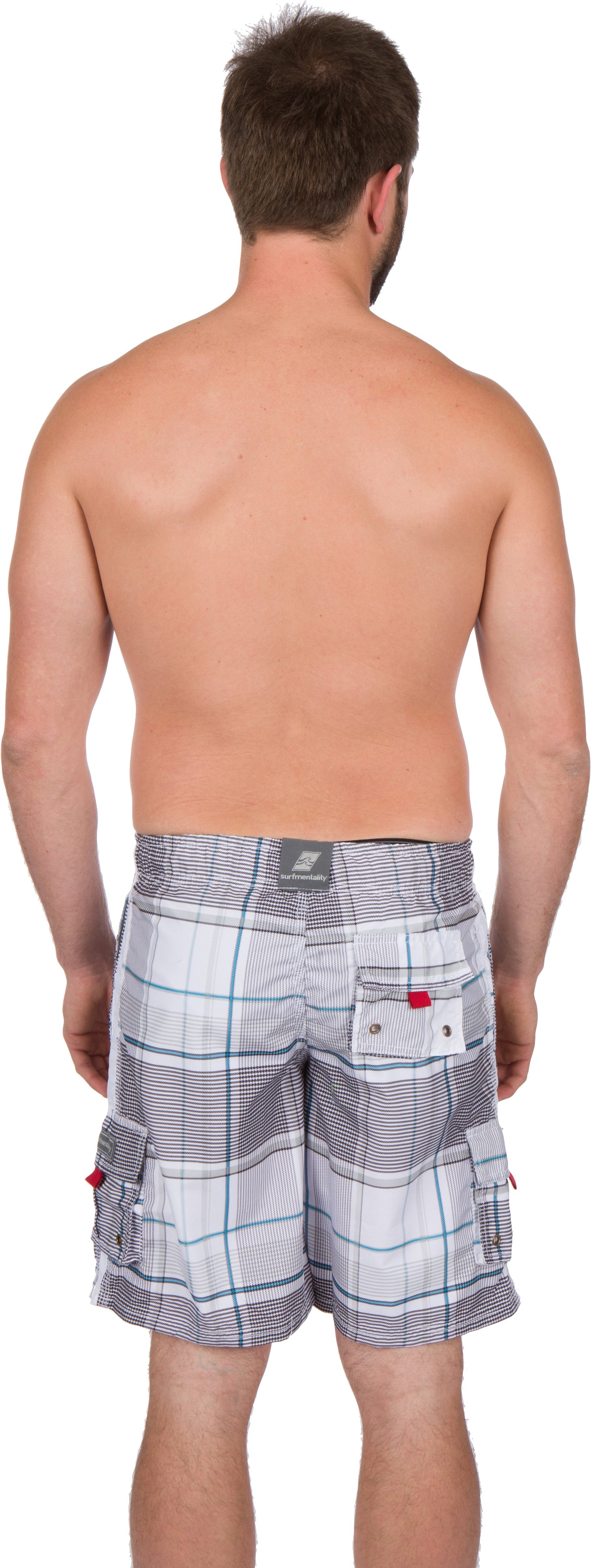 Bañador/pantalones cortos Sakkas Axel Plaid con cintura elástica que no se mojan