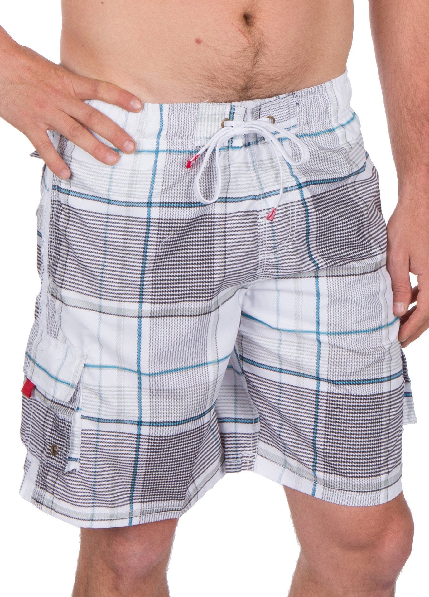 Bañador/pantalones cortos Sakkas Axel Plaid con cintura elástica que no se mojan