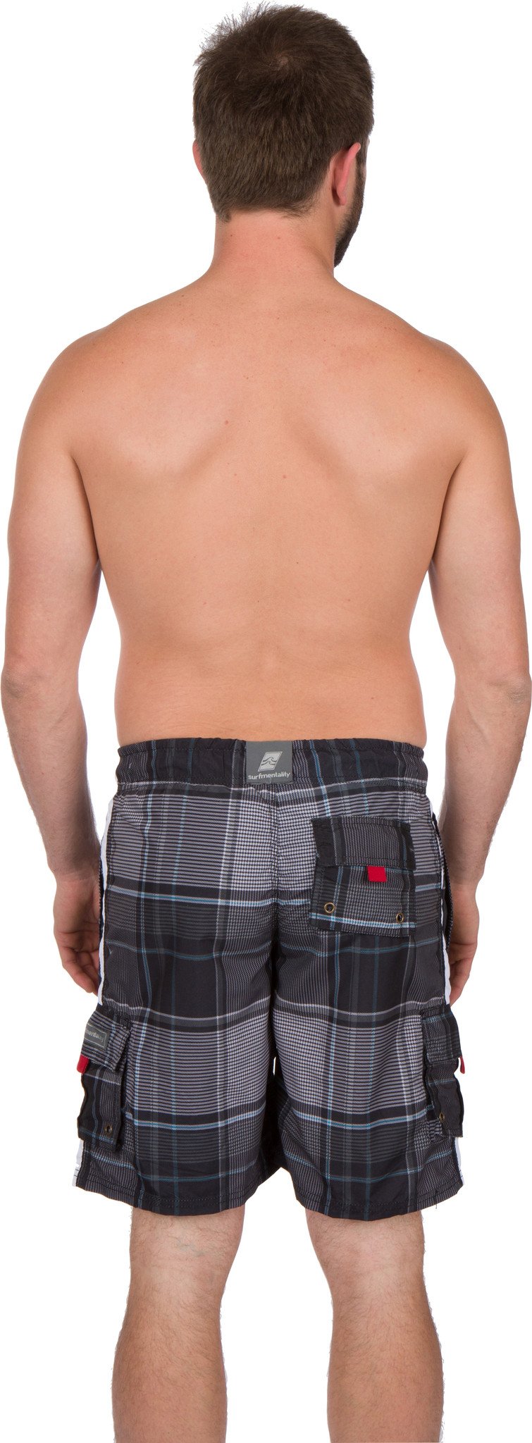 Bañador/pantalones cortos Sakkas Axel Plaid con cintura elástica que no se mojan