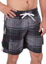 Bañador/pantalones cortos Sakkas Axel Plaid con cintura elástica que no se mojan