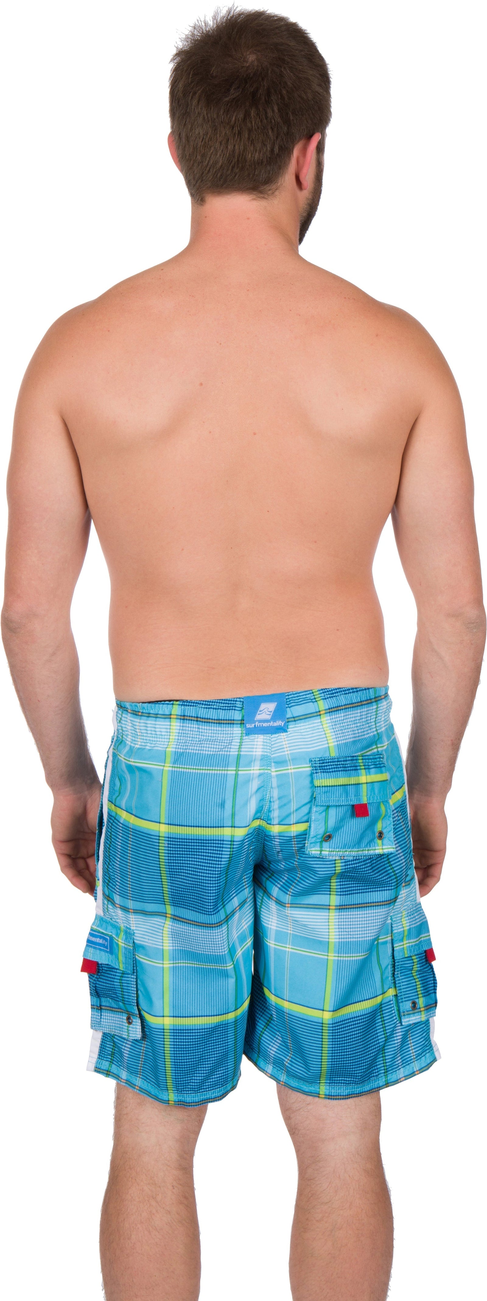 Bañador/pantalones cortos Sakkas Axel Plaid con cintura elástica que no se mojan