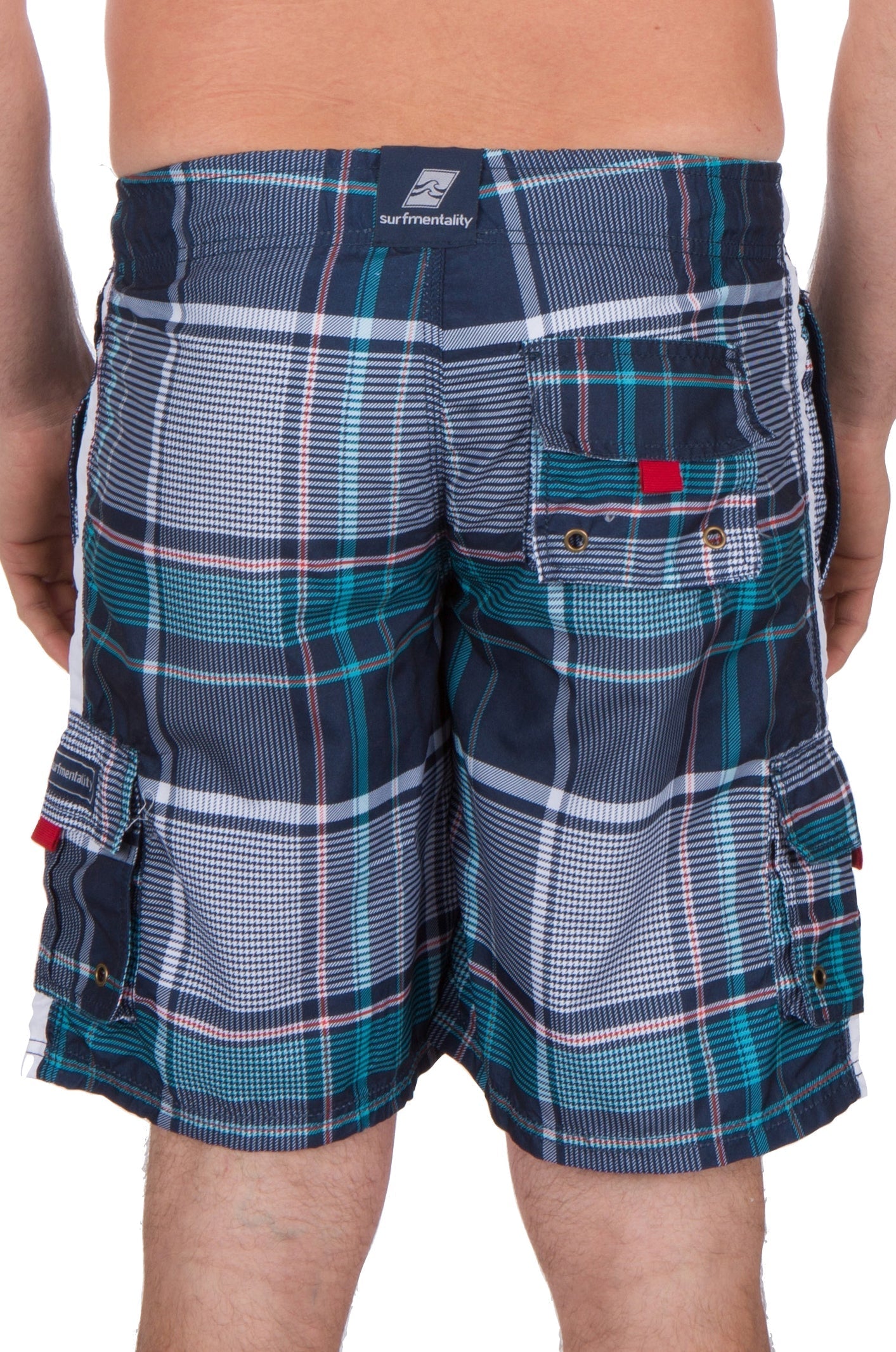 Bañador/pantalones cortos Sakkas Axel Plaid con cintura elástica que no se mojan