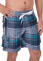 Bañador/pantalones cortos Sakkas Axel Plaid con cintura elástica que no se mojan
