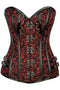 Top Drawer Brocade & Faux Leather Steel Boned Corset