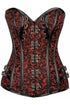 Top Drawer Brocade & Faux Leather Steel Boned Corset