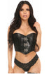 Top Drawer Black Faux Leather Bustier Top w/Clasp