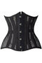 Top Drawer Black Fishnet Double Steel Boned Curvy Cut Waist Cincher Corset