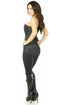 Top Drawer Black Brocade Steel Boned Corset w/Clasp Closure