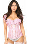 Top Drawer Lt Pink Sheer Lace Steel Boned Corset