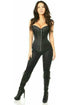 Top Drawer Black Brocade Steel Boned Corset