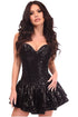 Top Drawer Black Sequin Steel Boned Mini Corset Dress