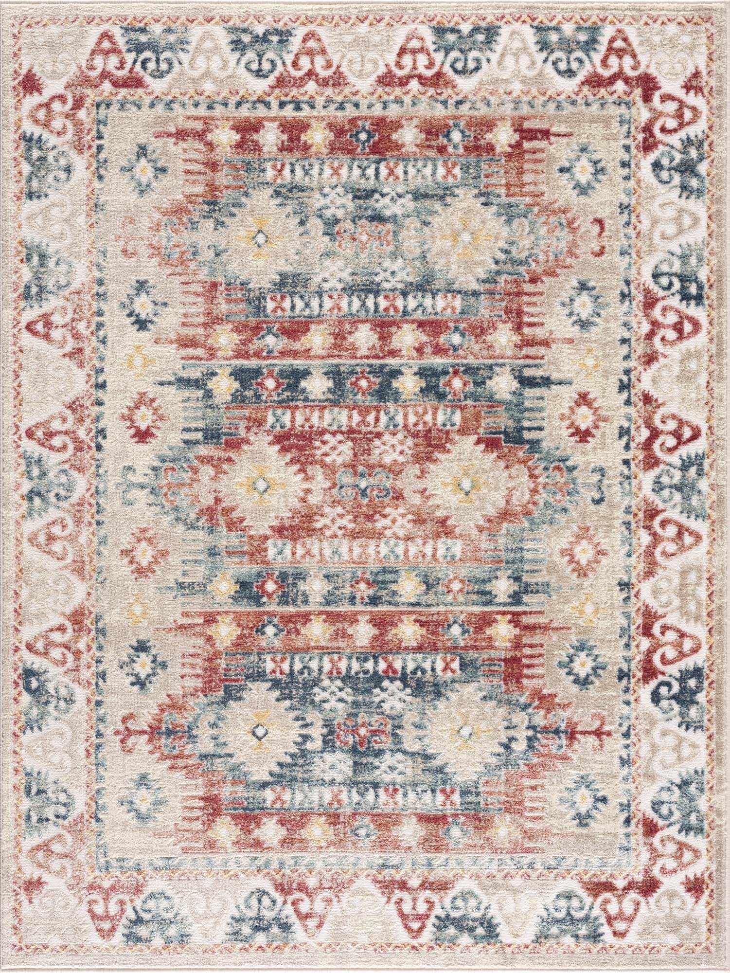 Alfombra azul y rosa Bindi