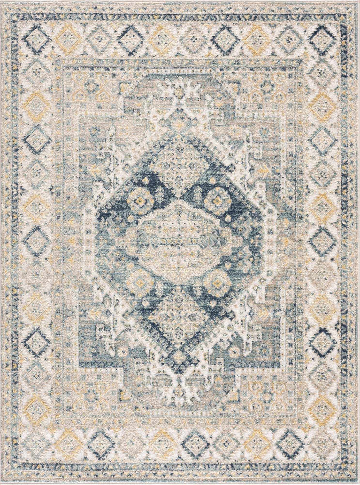 Alfombra con medallón azul de Brend