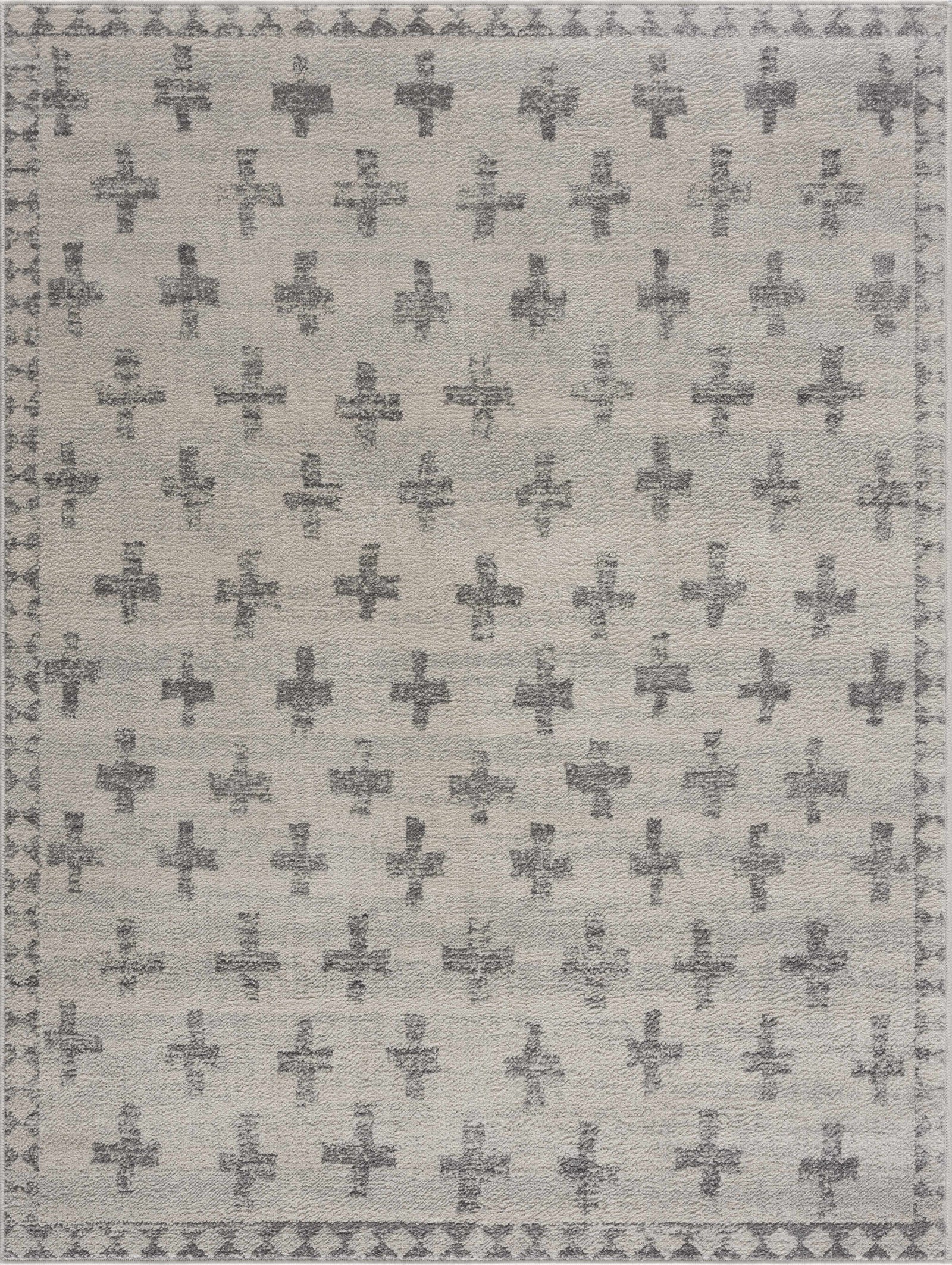 Alfombra Tigris Swiss Cross en color marfil y gris