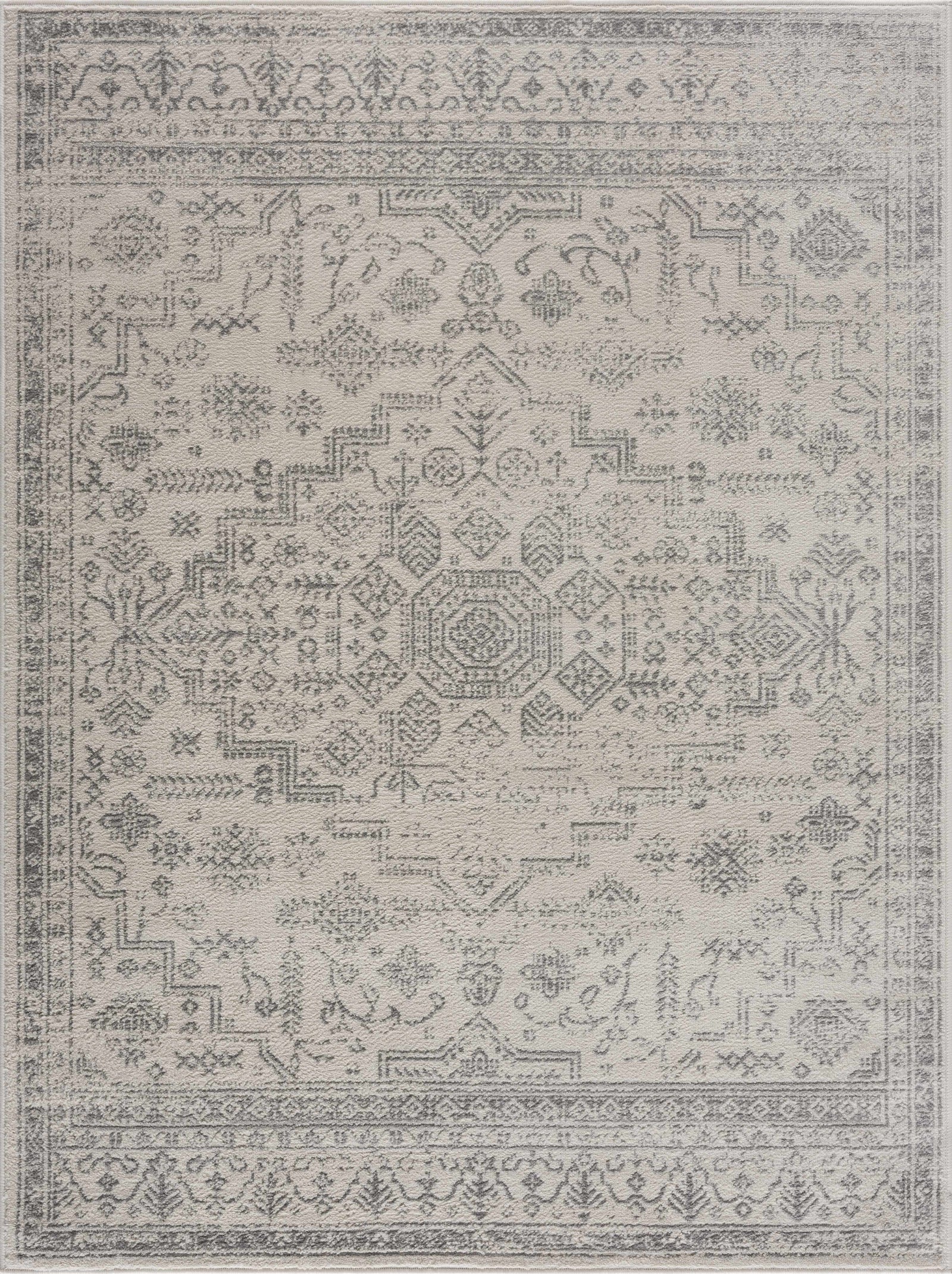 Alfombra Tigried color marfil y gris 2323 - Liquidación