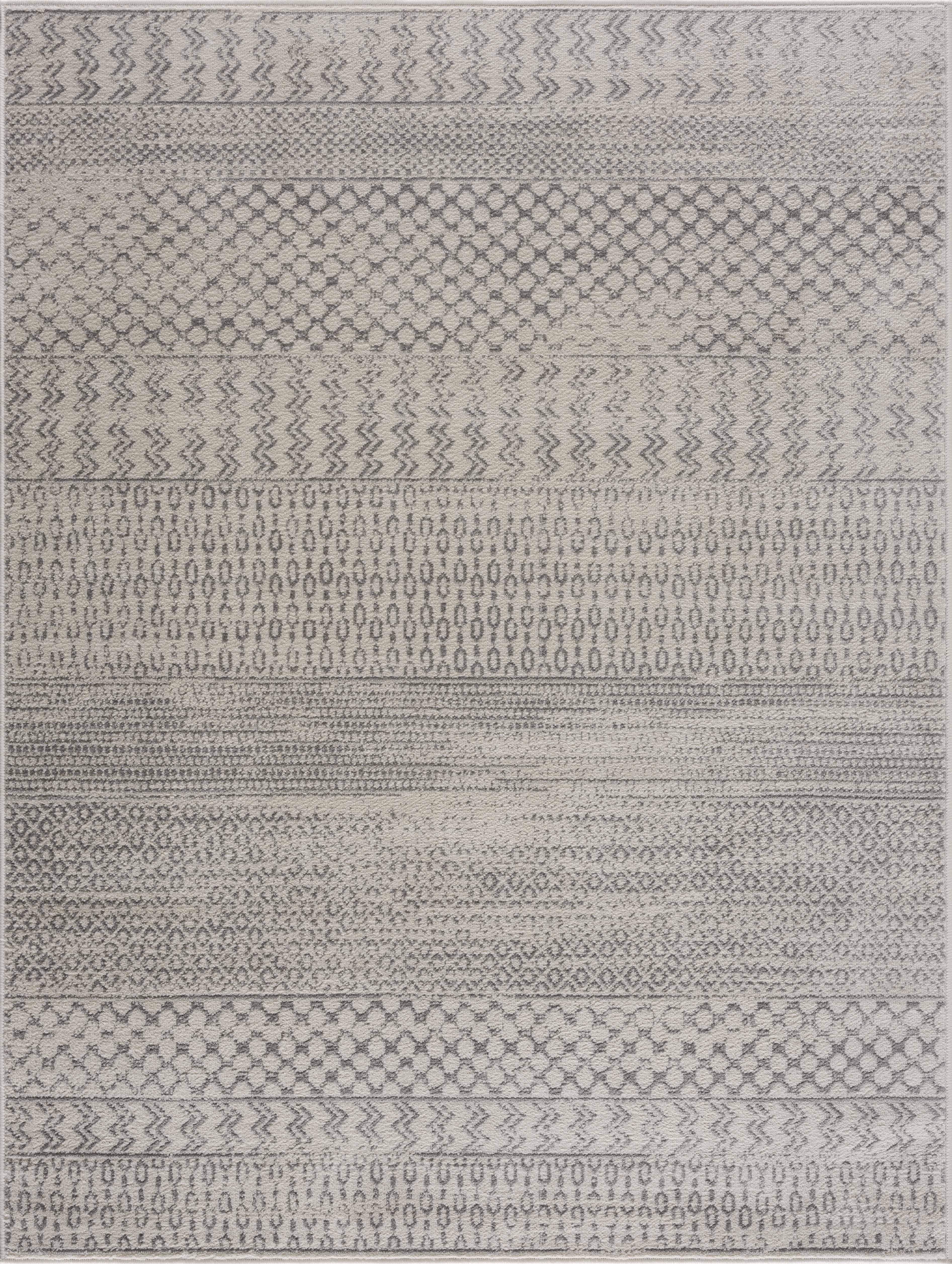 Alfombra azteca Tigri en color marfil y gris 2318 - Oferta