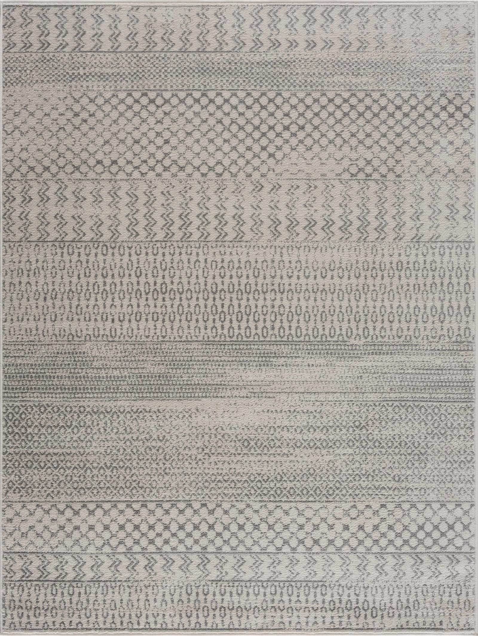Alfombra azteca Tigri en color marfil y gris 2318 - Oferta