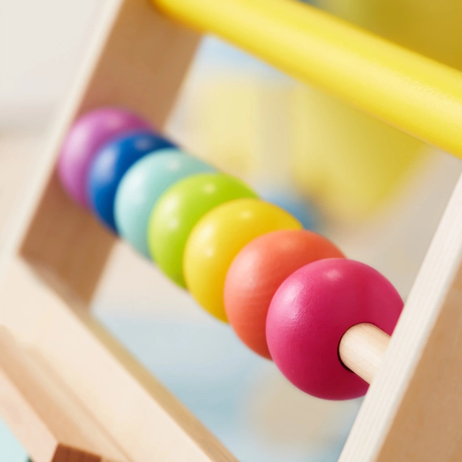 Tiny Land Baby Push Walker, Wooden Baby Walker for Girls, Adjustable Speed Walkers for Baby Boys, Montessori Walker Toy, Baby Activity Center, Push Toys for Kids Development (Rainbow)