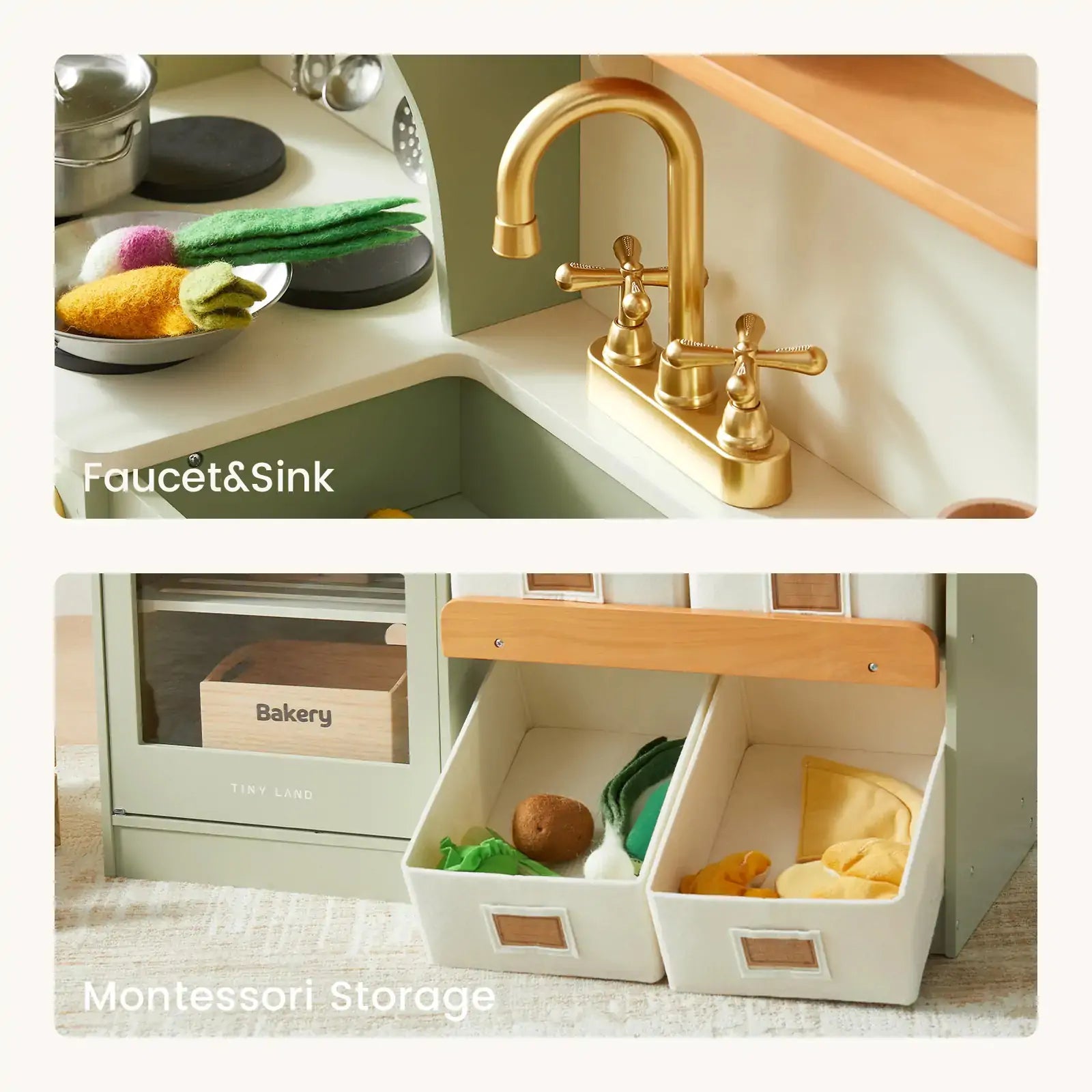 Tiny Land Serenity Play Kitchen - Sage Green