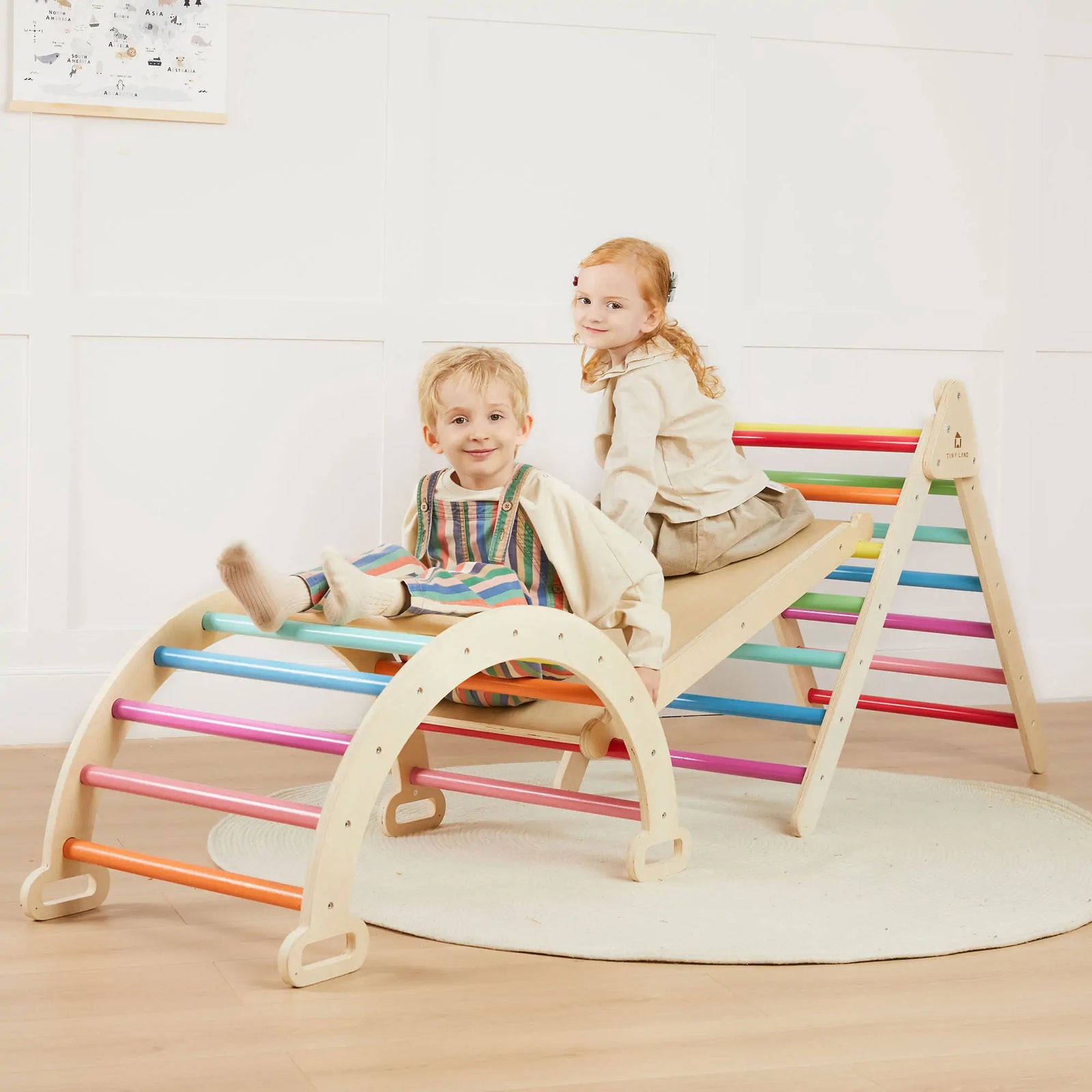 Tiny Land 7-in-1 Rainbow Climbing Set with Play Pad