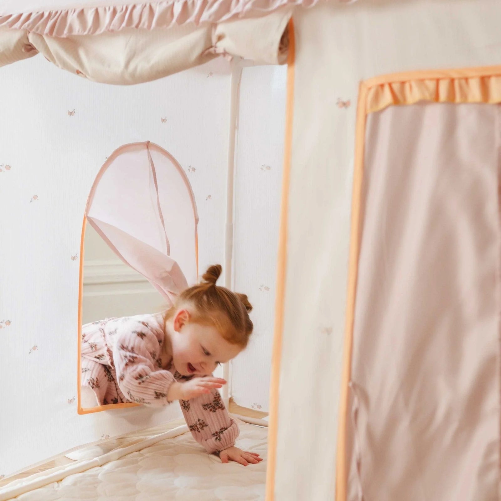 Tiny Land Sweet Citrus Kid's Play Tent -  Creamy white/pink