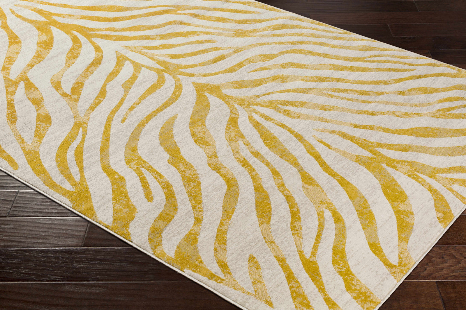 Alfombra con estampado de cebra en amarillo Terra - Liquidación