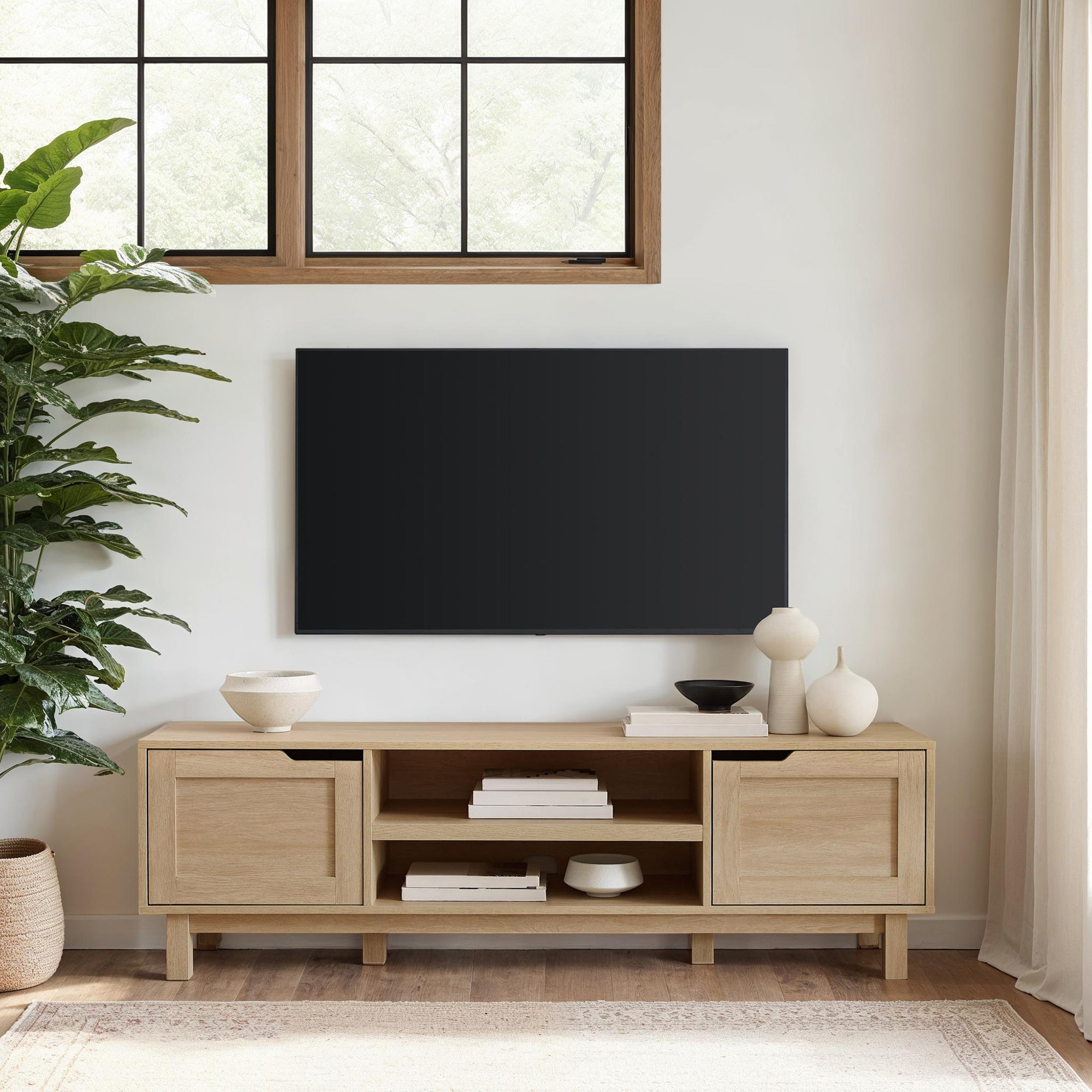 Mueble de TV moderno Tromso de 2 puertas para televisores de hasta 65”