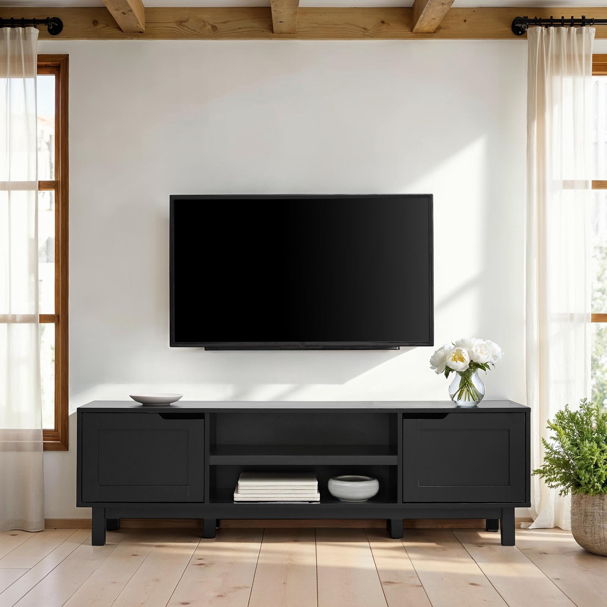 Mueble de TV moderno Tromso de 2 puertas para televisores de hasta 65”