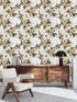Fashionable Floral Wallpaper on White Background Chic